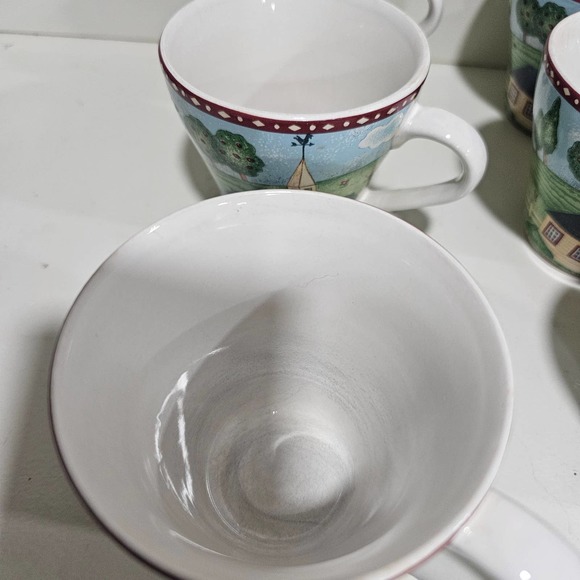 Vintage Sango Green Acre mugs‎ 8 oz Set of 6 - Picture 6 of 7